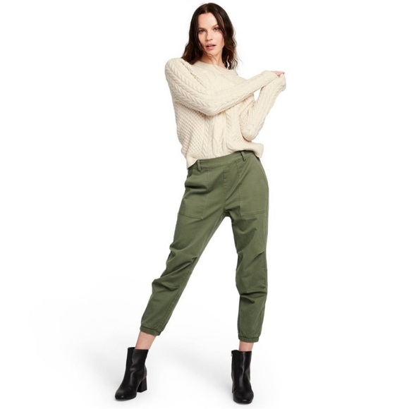 Nili Lotan x Target High Waisted Olive Green Ankle Pants - Picture 3 of 4